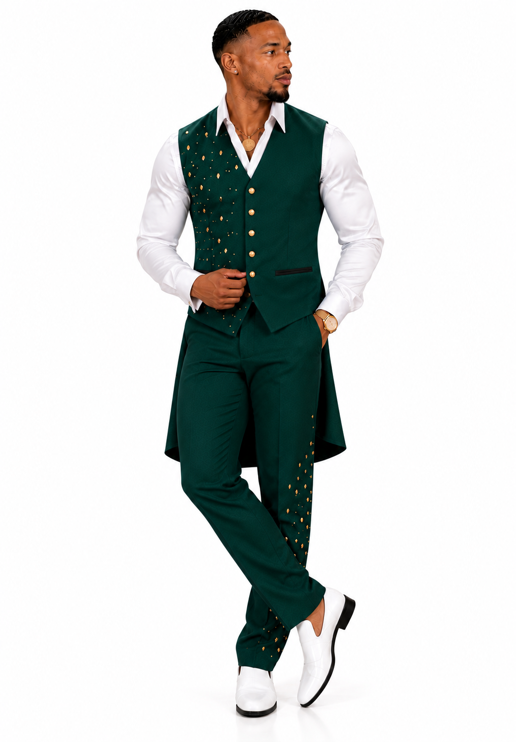 Charming Emerald Vest Set