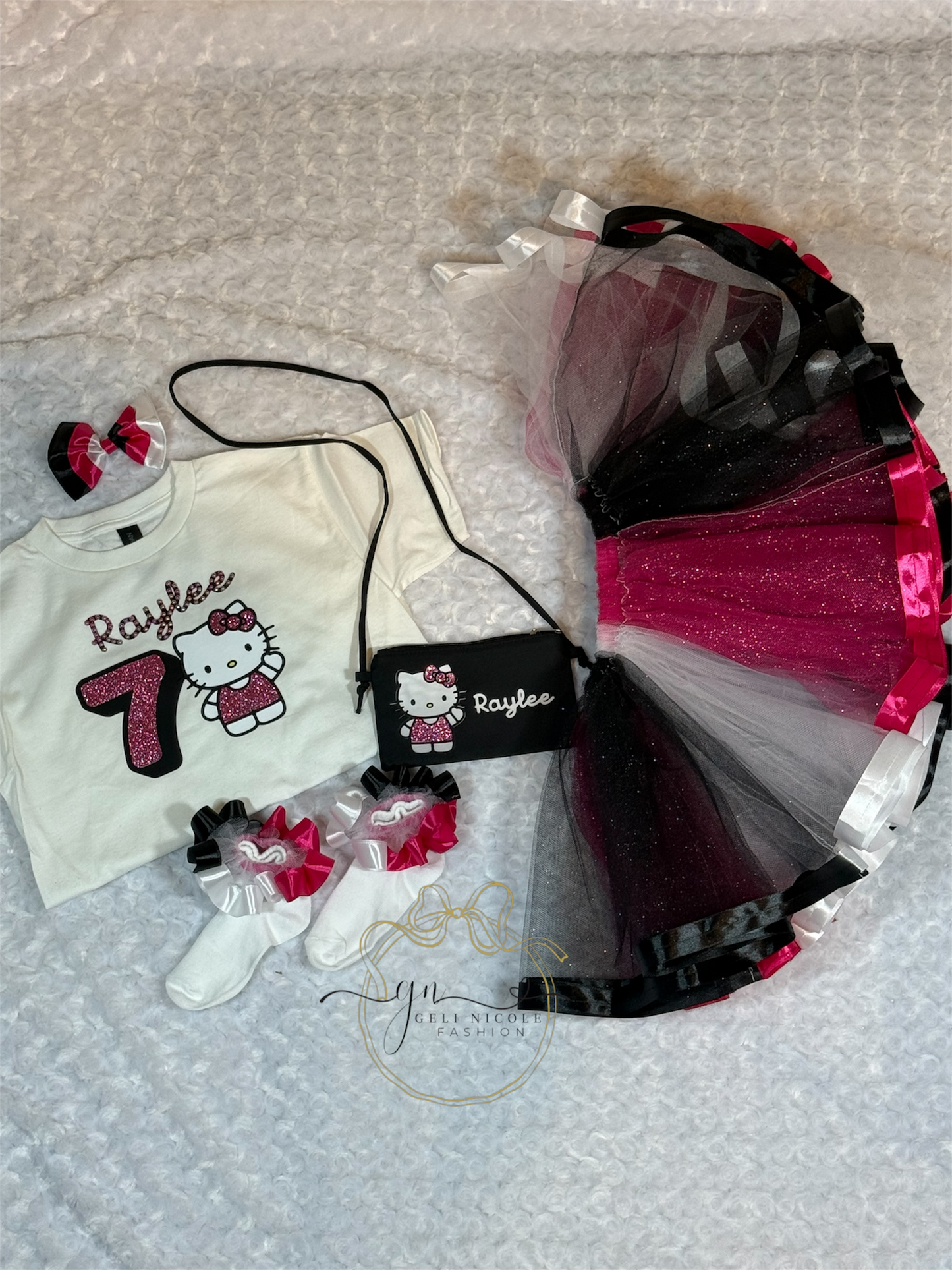 Pink, Black and White Tutu Set