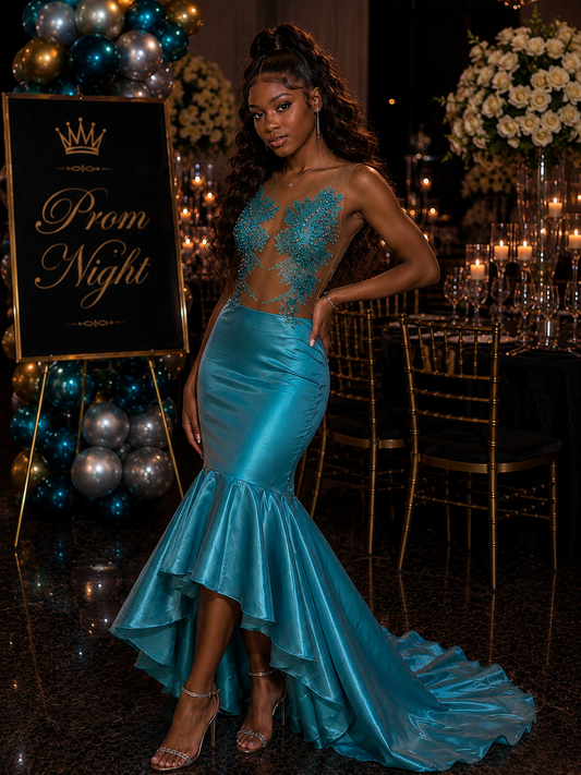 Aquamarine Mermaid Gown