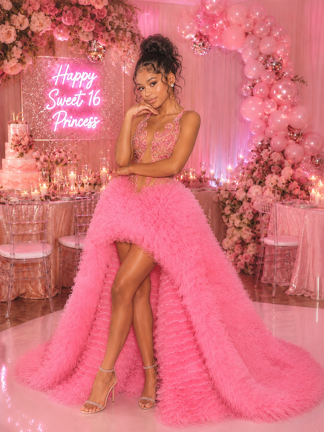 Pink Tink HiLo Gown