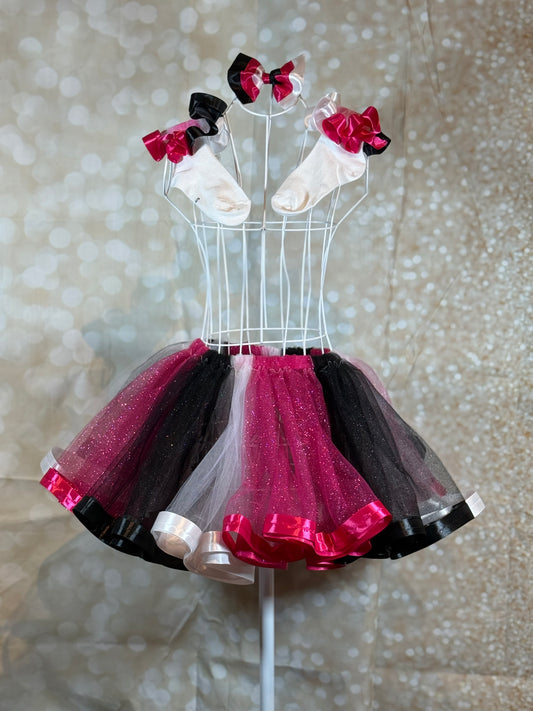 Pink, Black and White Tutu Set