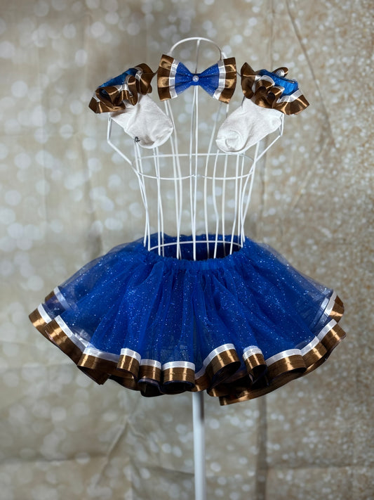 Blue, Brown & White Glitter Tutu Set