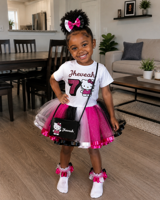 Pink, Black and White Tutu Set