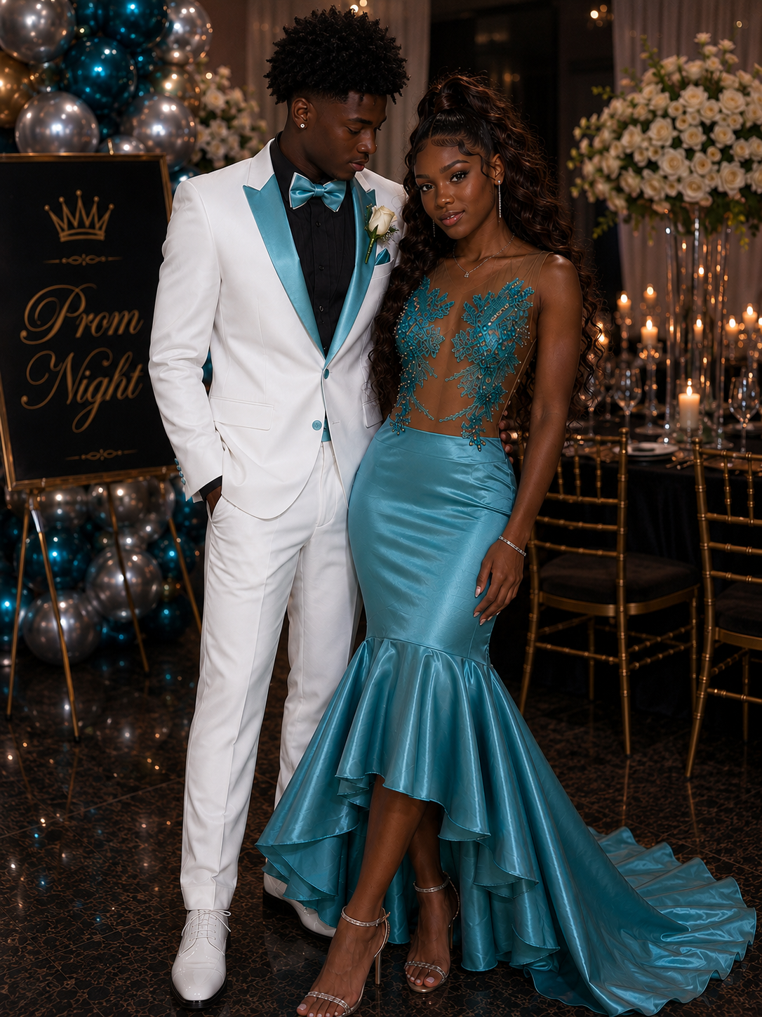 Aquamarine Mermaid Gown