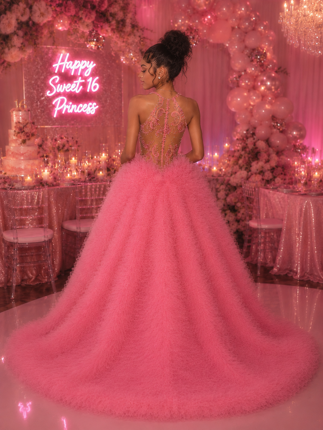 Pink Tink HiLo Gown