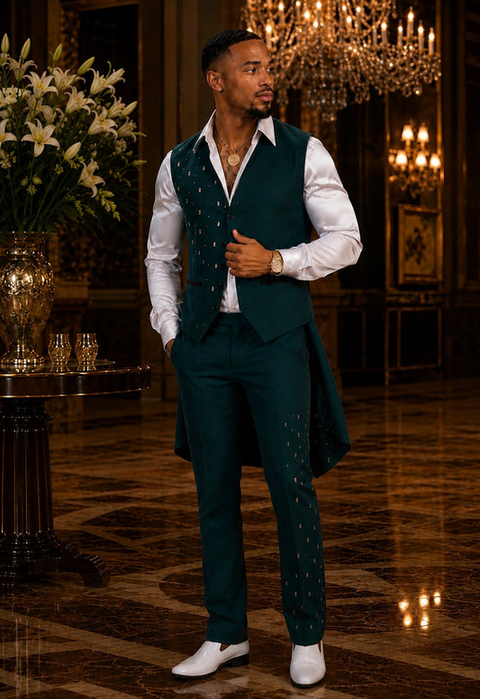 Charming Emerald Vest Set