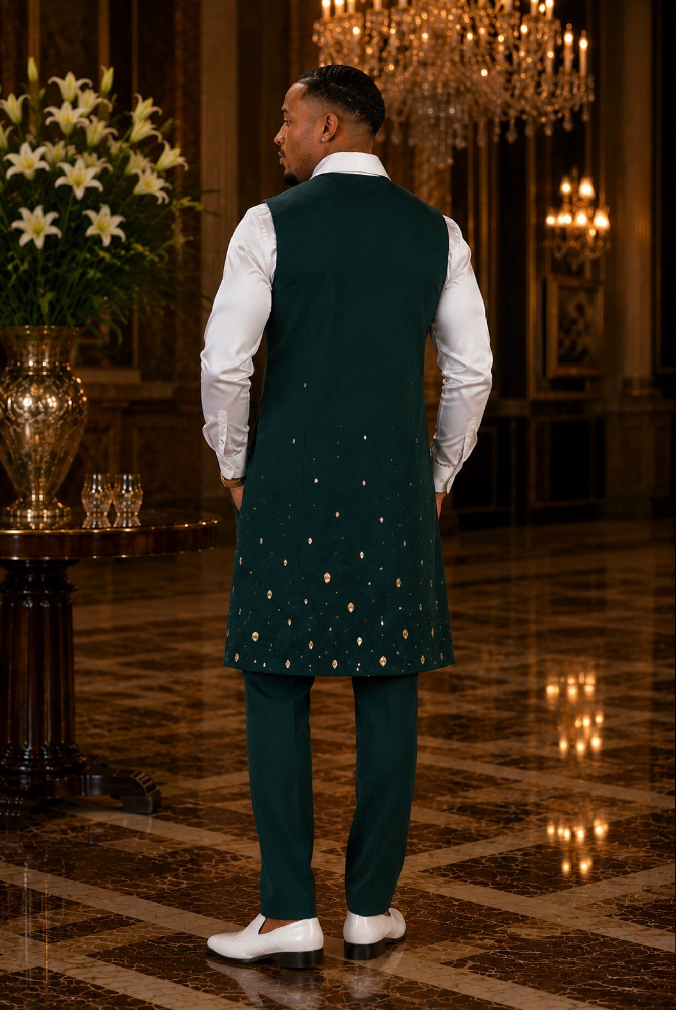 Charming Emerald Vest Set