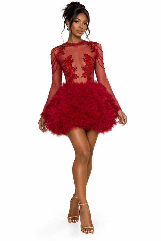 Fine Wine Tutu Mini Gown