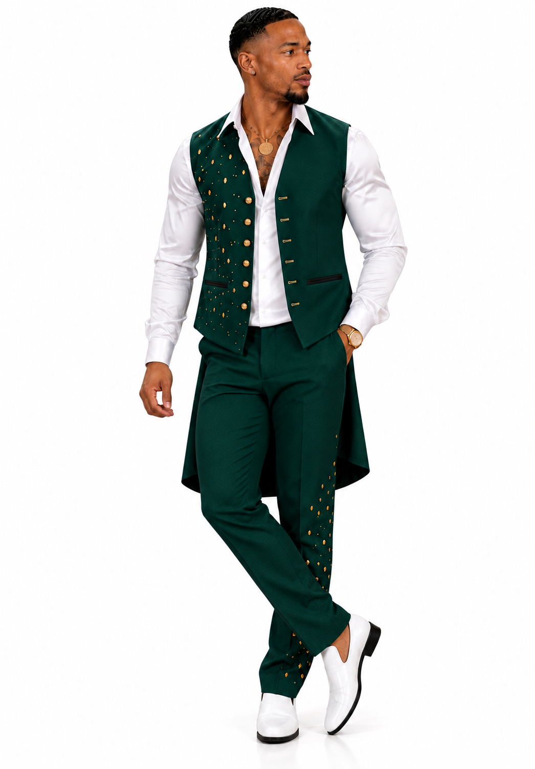 Charming Emerald Vest Set